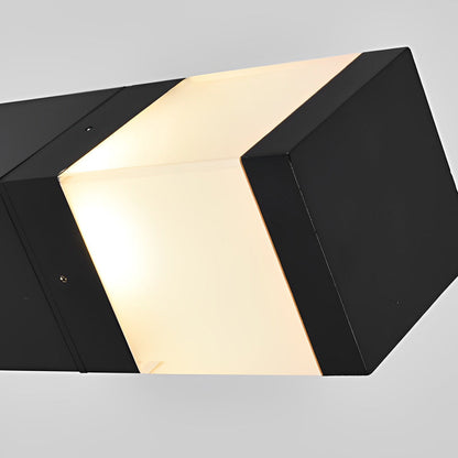 Modern Square LED Bollard Light 7W COB Waterproof Outdoor Pathway Lighting Black Aluminum IP65