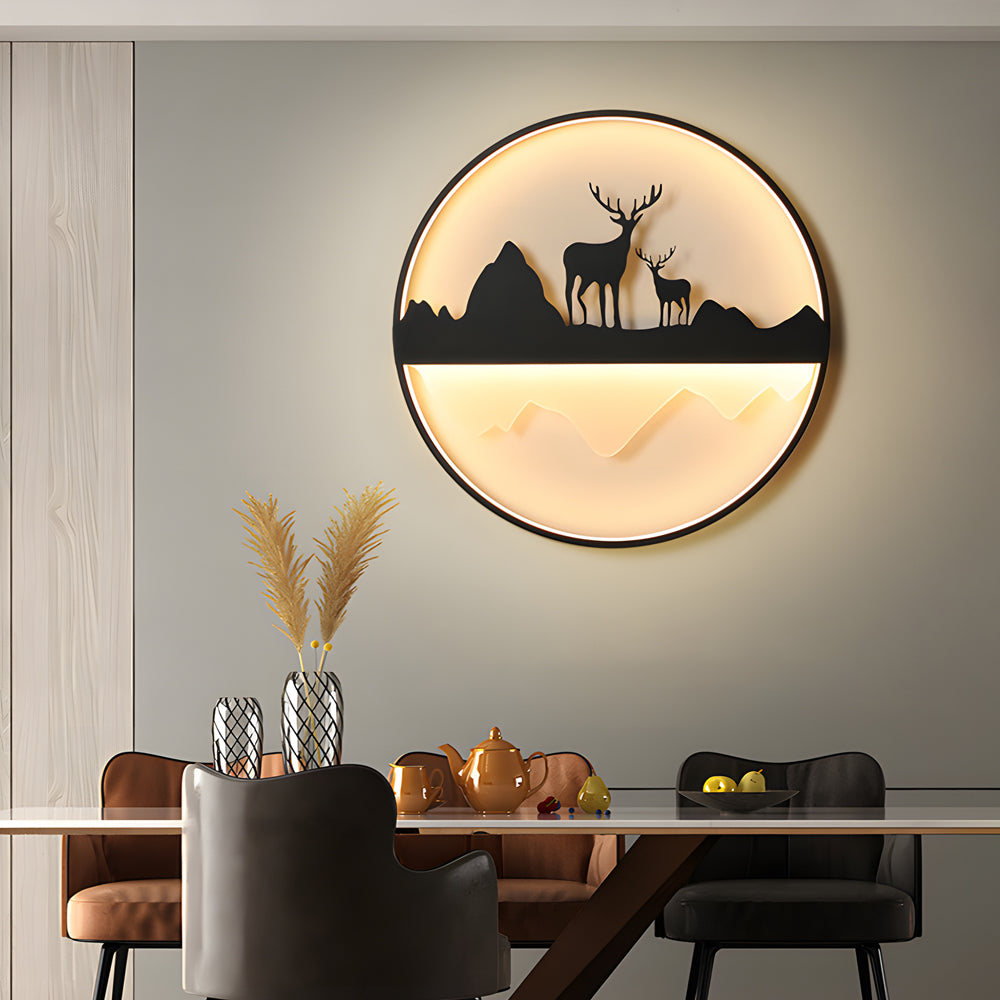 Deer Mountain Landscape Outdoor Wall Sconce LED Dimmable 3CCT 3 Sizes IP55