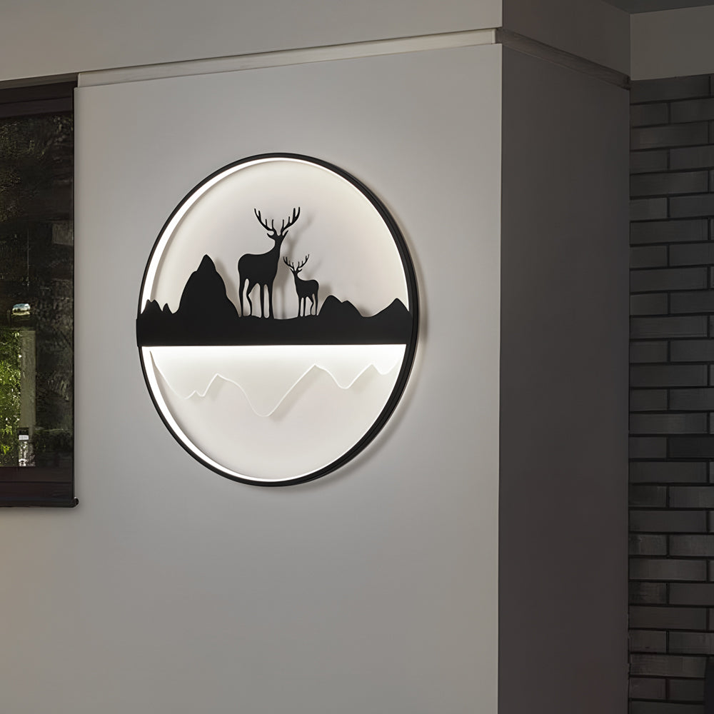 Deer Mountain Landscape Outdoor Wall Sconce LED Dimmable 3CCT 3 Sizes IP55