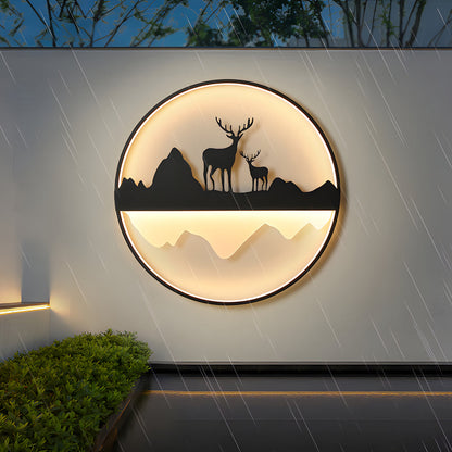 Deer Mountain Landscape Outdoor Wall Sconce LED Dimmable 3CCT 3 Sizes IP55