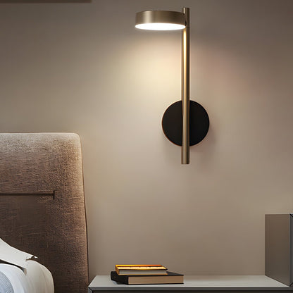 Adjustable Round LED Wall Sconce Aluminum Nordic Minimalist Black Gold Bedroom Hallway
