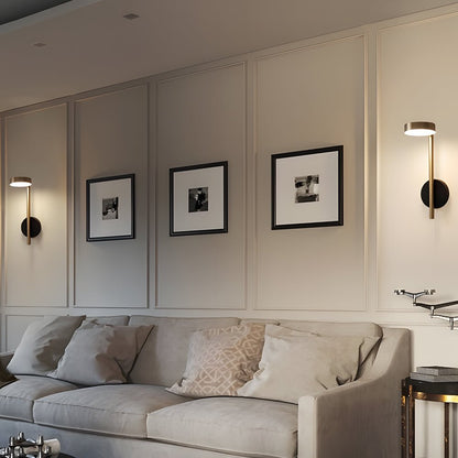 Adjustable Round LED Wall Sconce Aluminum Nordic Minimalist Black Gold Bedroom Hallway