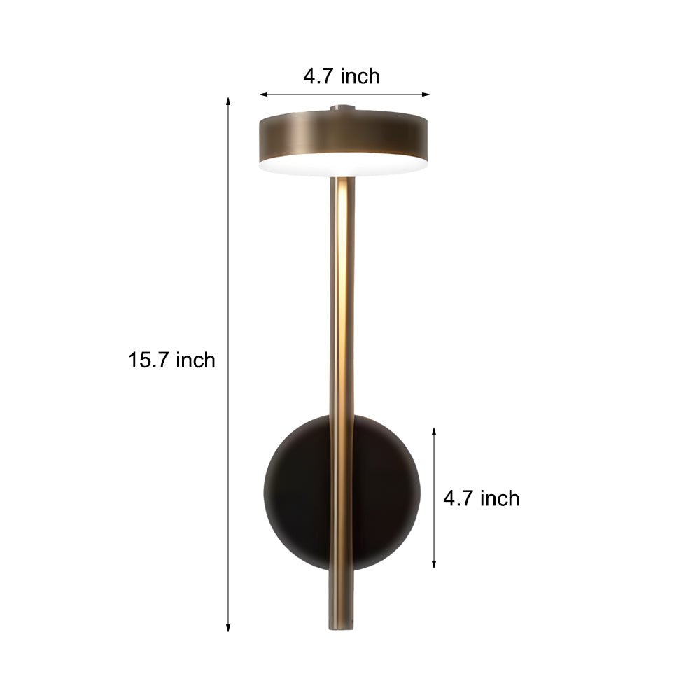 Adjustable Round LED Wall Sconce Aluminum Nordic Minimalist Black Gold Bedroom Hallway