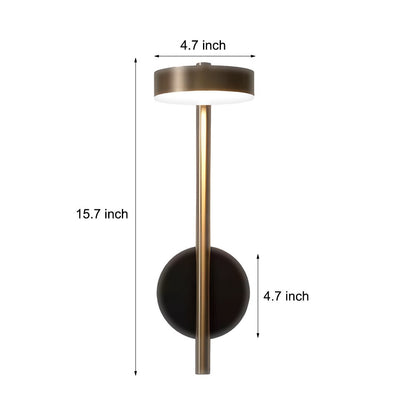 Adjustable Round LED Wall Sconce Aluminum Nordic Minimalist Black Gold Bedroom Hallway