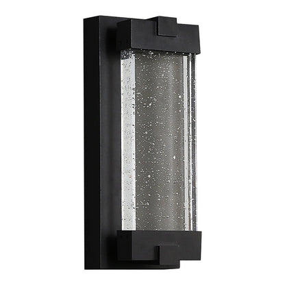 Rectangular Bubble Crystal COB Outdoor Wall Sconce Die-Cast Aluminium Black