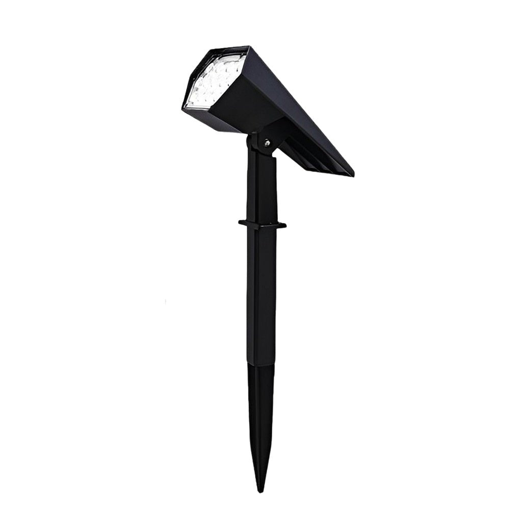 Solar Spotlight Outdoor Adjustable Garden Spike Light LED IP65 Warm White RGB 3W 210LM Auto Dusk to Dawn Black 2 Pack