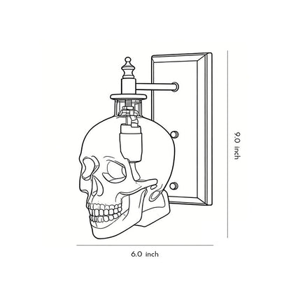 Skull Wall Sconce Industrial Glass Black Metal E14 LED Loft Bedroom
