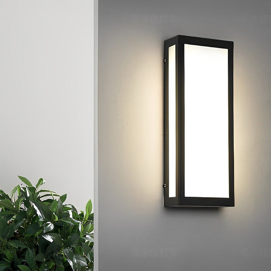 Modern Iron Outdoor Wall Light Black Baked Paint Acrylic IP55 85-265V 4 Sizes Balcony Corridor Garden