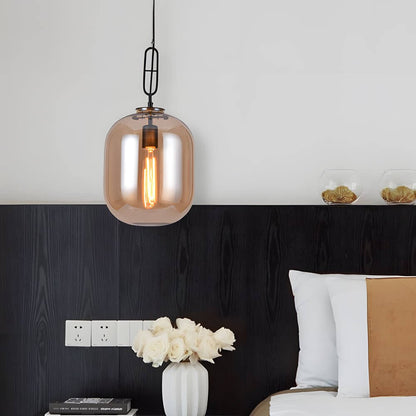 Industrial Glass Can Pendant Light for Bedroom Living Room and Dining Room