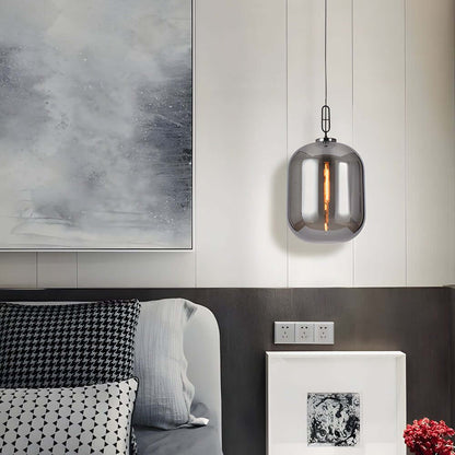 Industrial Glass Can Pendant Light for Bedroom Living Room and Dining Room