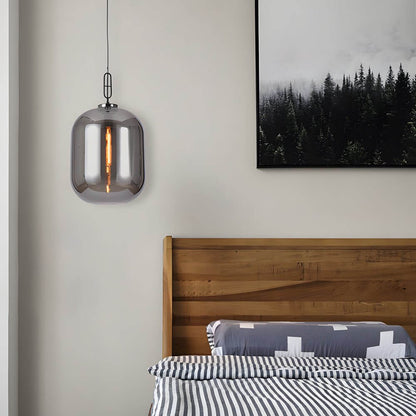 Industrial Glass Can Pendant Light for Bedroom Living Room and Dining Room