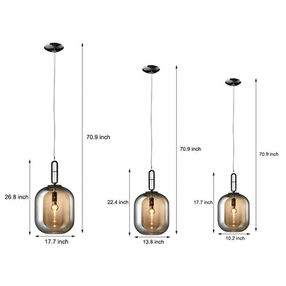 Industrial Glass Can Pendant Light for Bedroom Living Room and Dining Room