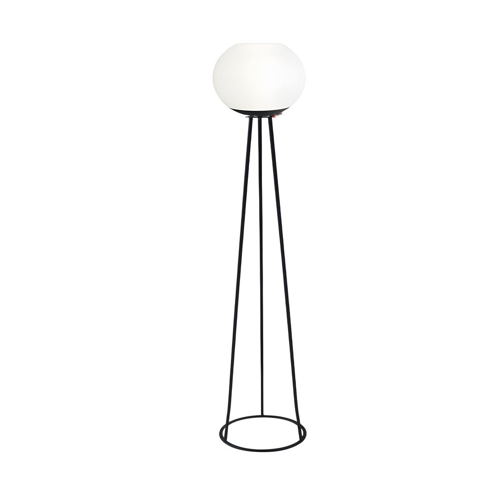 Solar Tripod Globe LED Outdoor Floor Lamp IP65 3-Step CCT Metal PE Dusk-to-Dawn