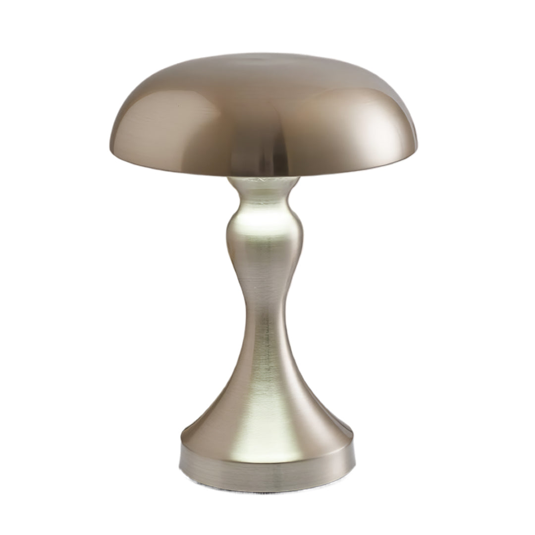 Rechargeable Retro Mushroom Metal Table Lamp Dimmable Touch 8-10H Gold Silver Rose Gold 2 Styles
