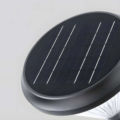 Modern Tapered Solar LED Post Light Waterproof Outdoor Pathway Landscape Lighting Black Aluminum PC IP65