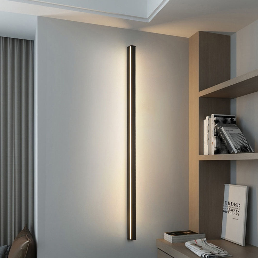 Linear Outdoor Wall Sconce Minimalist LED Black Lamp