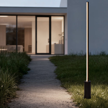 Contemporary Linear LED Outdoor Floor Lamp IP65 Stainless Steel 4 Heights 3000K