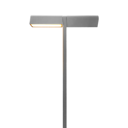 Modern Outdoor LED Pathway Light Dual Head Aluminum Gray Black 19.8 27.7 Inch