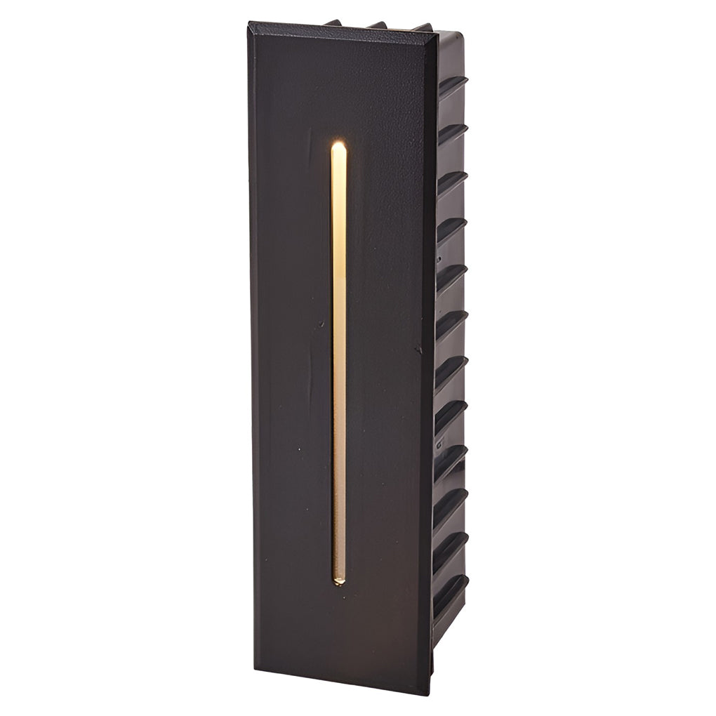 Recessed LED Slit Stair Light Die-Cast Aluminum Industrial Black IP65 2 Heights Hardwired