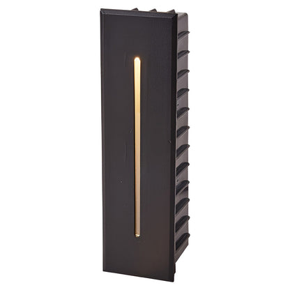 Recessed LED Slit Stair Light Die-Cast Aluminum Industrial Black IP65 2 Heights Hardwired