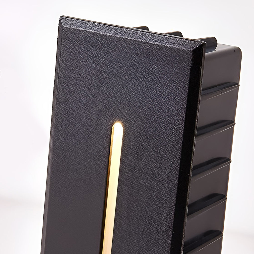 Recessed LED Slit Stair Light Die-Cast Aluminum Industrial Black IP65 2 Heights Hardwired