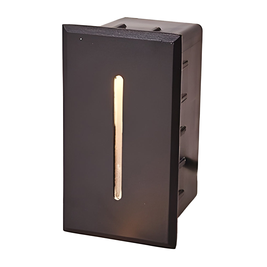 Recessed LED Slit Stair Light Die-Cast Aluminum Industrial Black IP65 2 Heights Hardwired