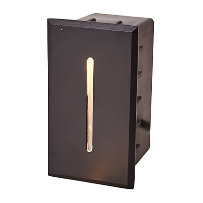 Recessed LED Slit Stair Light Die-Cast Aluminum Industrial Black IP65 2 Heights Hardwired