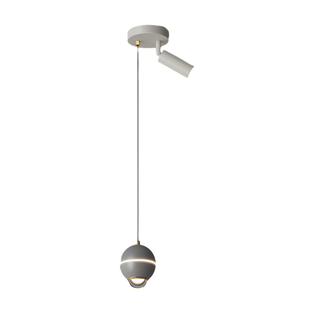 Metal Ball Pendant Light with Optional Integrated Spotlight and 3-Step Colour Temperature