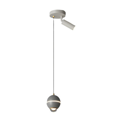 Metal Ball Pendant Light with Optional Integrated Spotlight and 3-Step Colour Temperature