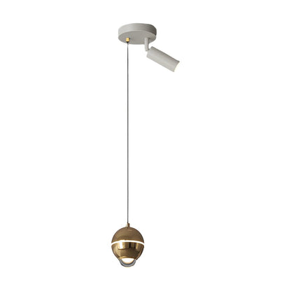 Metal Ball Pendant Light with Optional Integrated Spotlight and 3-Step Colour Temperature
