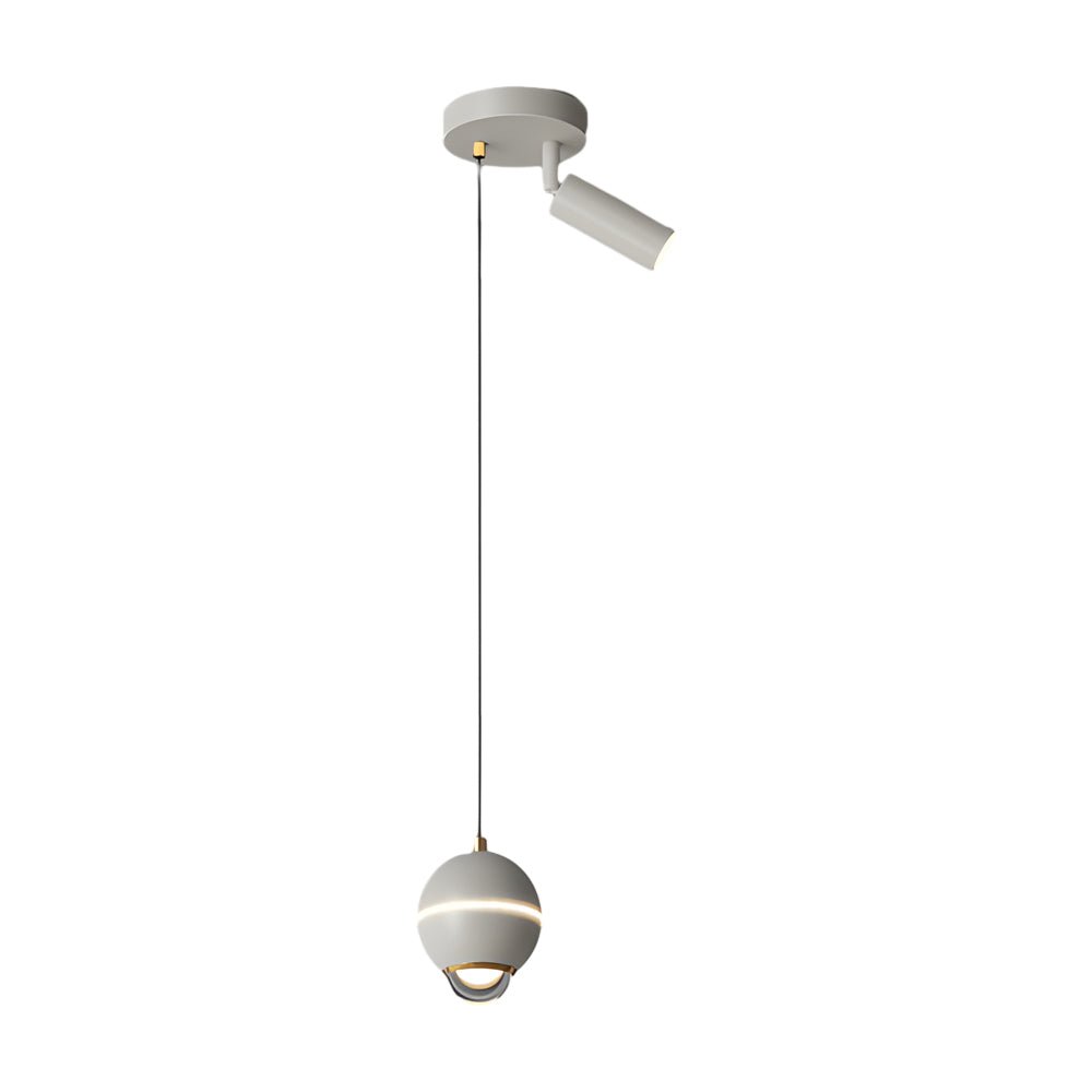 Metal Ball Pendant Light with Optional Integrated Spotlight and 3-Step Colour Temperature