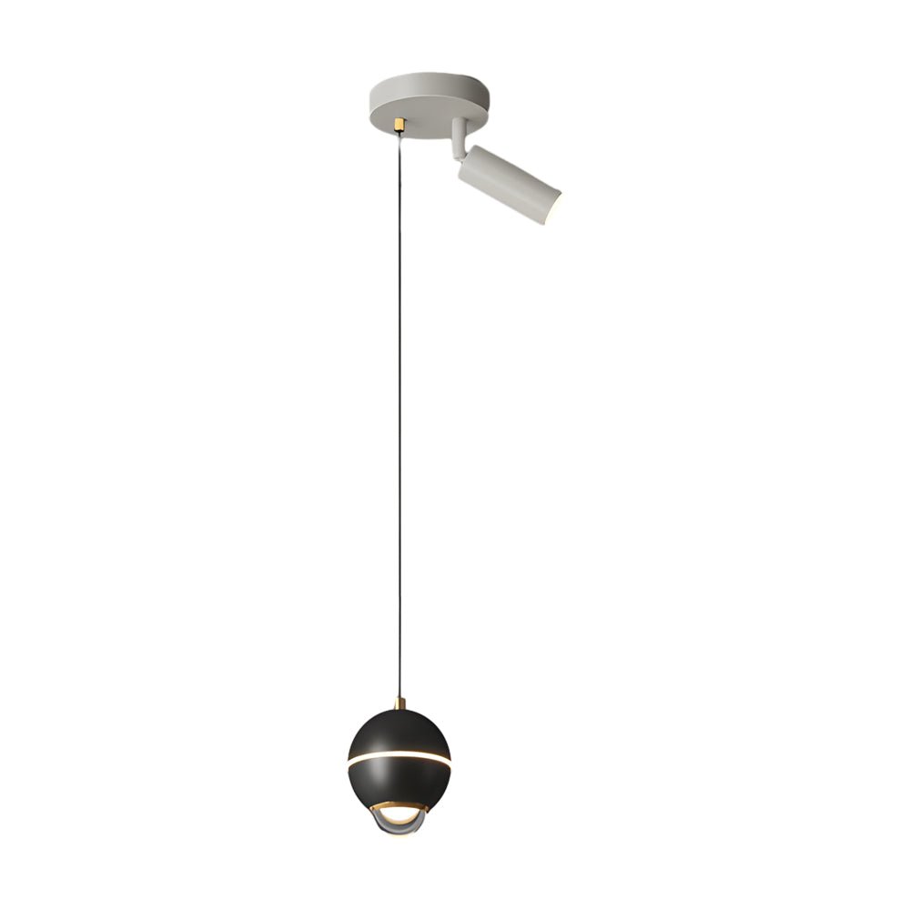 Metal Ball Pendant Light with Optional Integrated Spotlight and 3-Step Colour Temperature