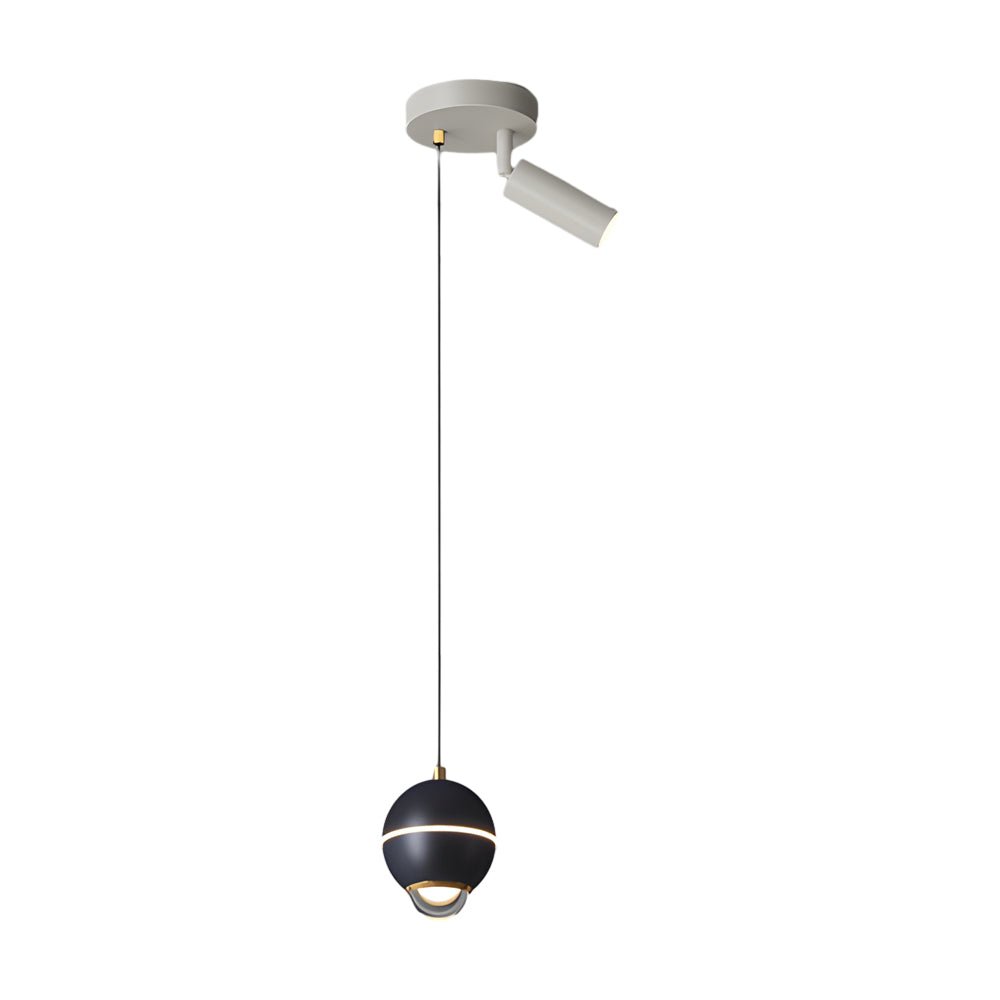 Metal Ball Pendant Light with Optional Integrated Spotlight and 3-Step Colour Temperature