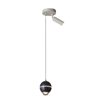 Metal Ball Pendant Light with Optional Integrated Spotlight and 3-Step Colour Temperature