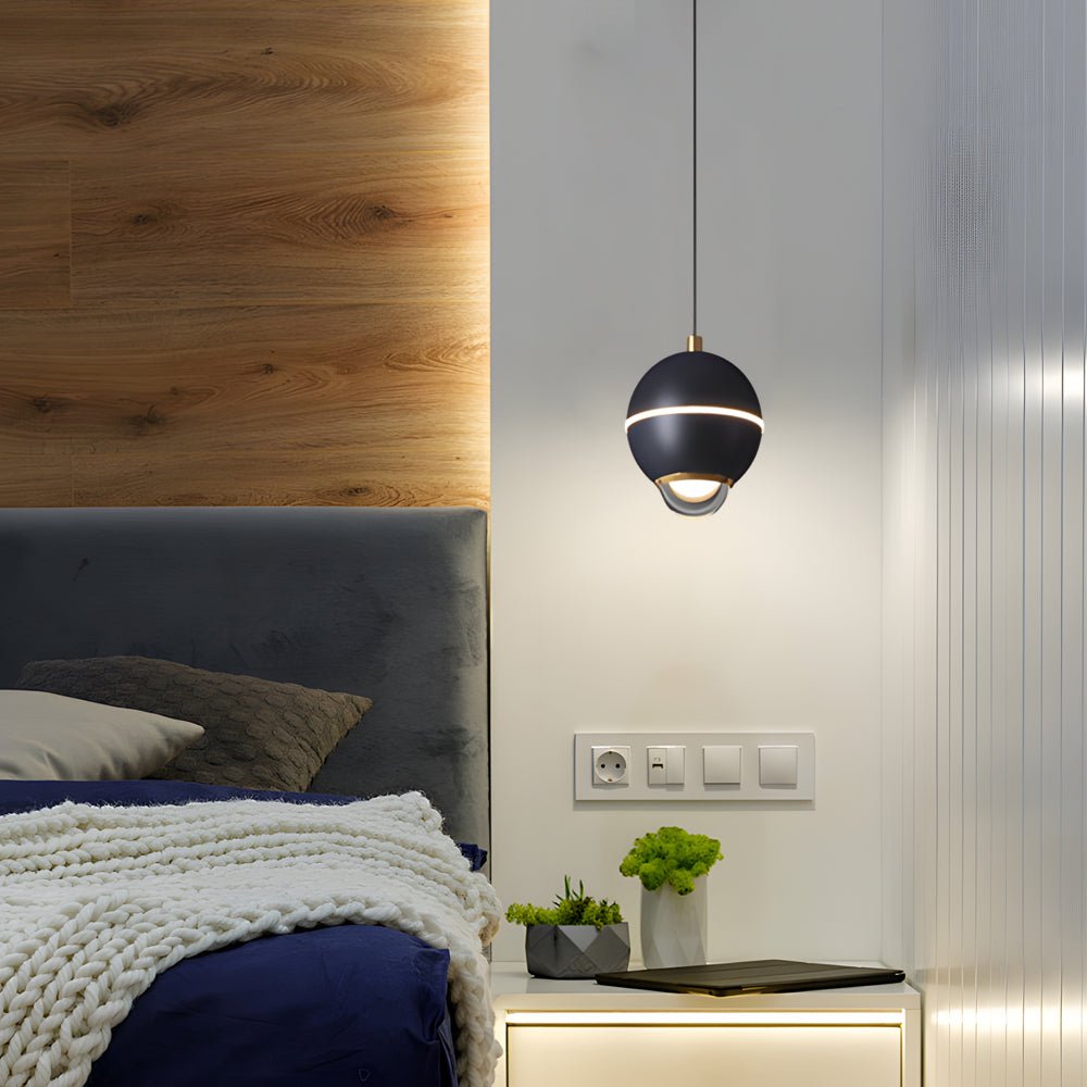 Metal Ball Pendant Light with Optional Integrated Spotlight and 3-Step Colour Temperature