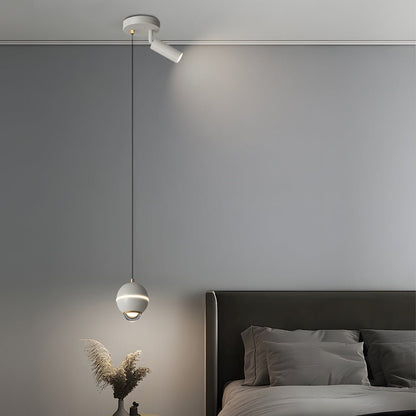 Metal Ball Pendant Light with Optional Integrated Spotlight and 3-Step Colour Temperature