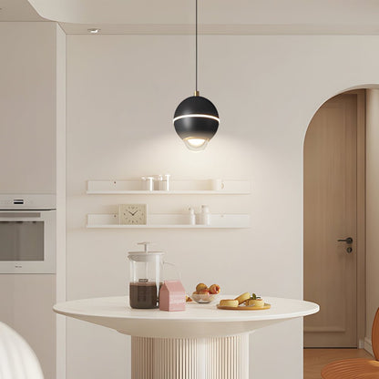 Metal Ball Pendant Light with Optional Integrated Spotlight and 3-Step Colour Temperature