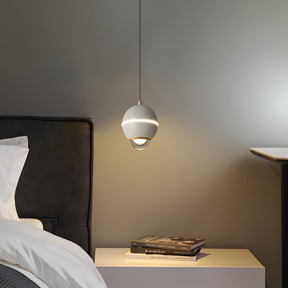 Metal Ball Pendant Light with Optional Integrated Spotlight and 3-Step Colour Temperature