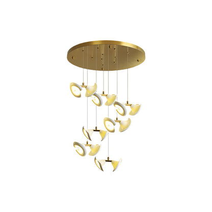 Ceramic Tulip Chandelier Gold Stainless Steel G4 French Style 7 Sizes Warm White