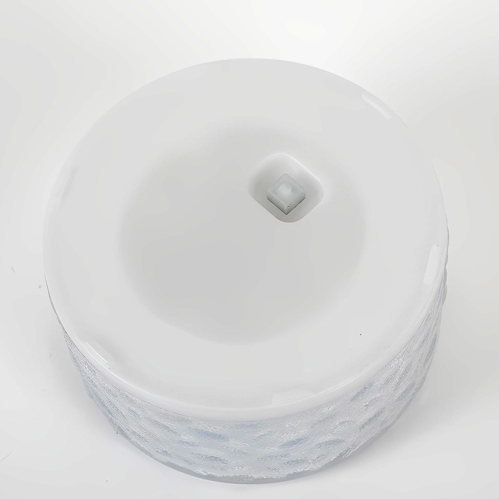 Solar LED Round Ice Brick Step Light Acrylic White Outdoor Garden Pathway IP65 4-Pack