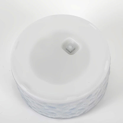 Solar LED Round Ice Brick Step Light Acrylic White Outdoor Garden Pathway IP65 4-Pack