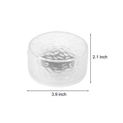 Solar LED Round Ice Brick Step Light Acrylic White Outdoor Garden Pathway IP65 4-Pack