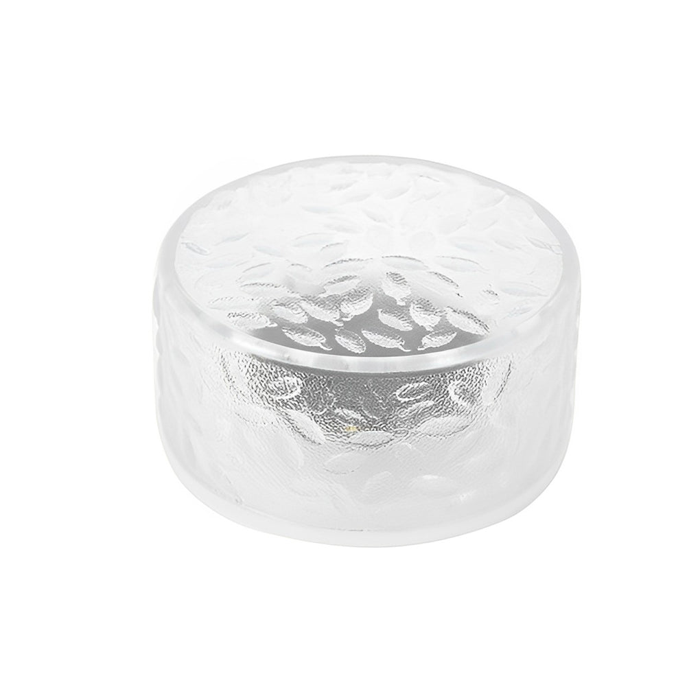 Solar LED Round Ice Brick Step Light Acrylic White Outdoor Garden Pathway IP65 4-Pack