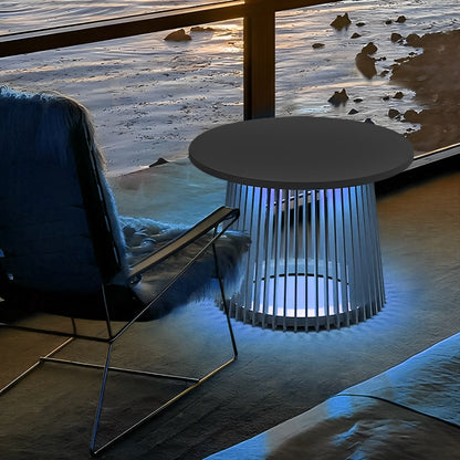 Solar Coffee Table Outdoor Iron Cage Lantern Warm White or RGB LED IP65 20'' Diameter Balcony Garden Patio