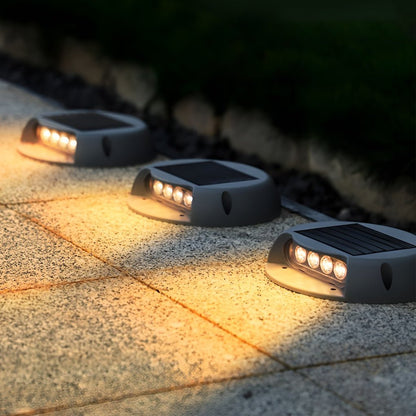 Solar Flush Embedded LED Deck Pathway Step Light ABS Gray Dual CCT IP65 10hr