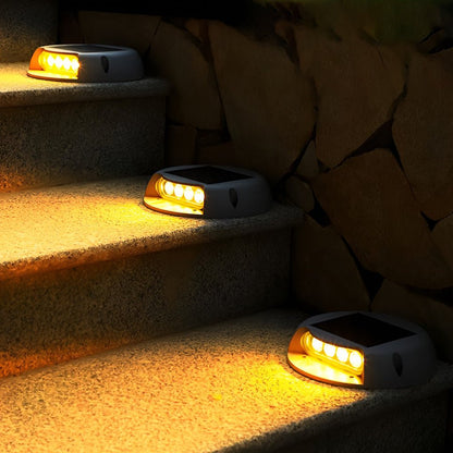 Solar Flush Embedded LED Deck Pathway Step Light ABS Gray Dual CCT IP65 10hr