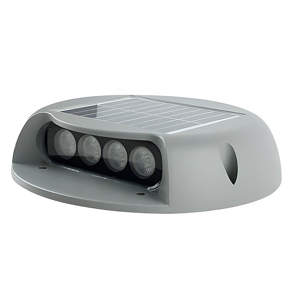 Solar Flush Embedded LED Deck Pathway Step Light ABS Gray Dual CCT IP65 10hr
