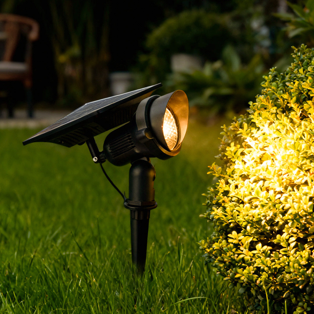 Solar Spotlight Outdoor Adjustable Aluminum LED 10W IP54 White Warm White RGB Dusk to Dawn Ground Spike or Base Mount Garden Tree Landscape
