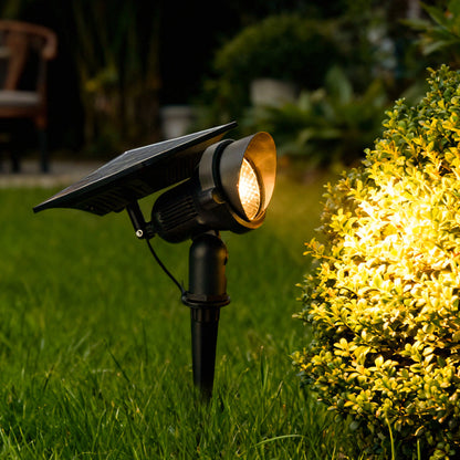 Solar Spotlight Outdoor Adjustable Aluminum LED 10W IP54 White Warm White RGB Dusk to Dawn Ground Spike or Base Mount Garden Tree Landscape