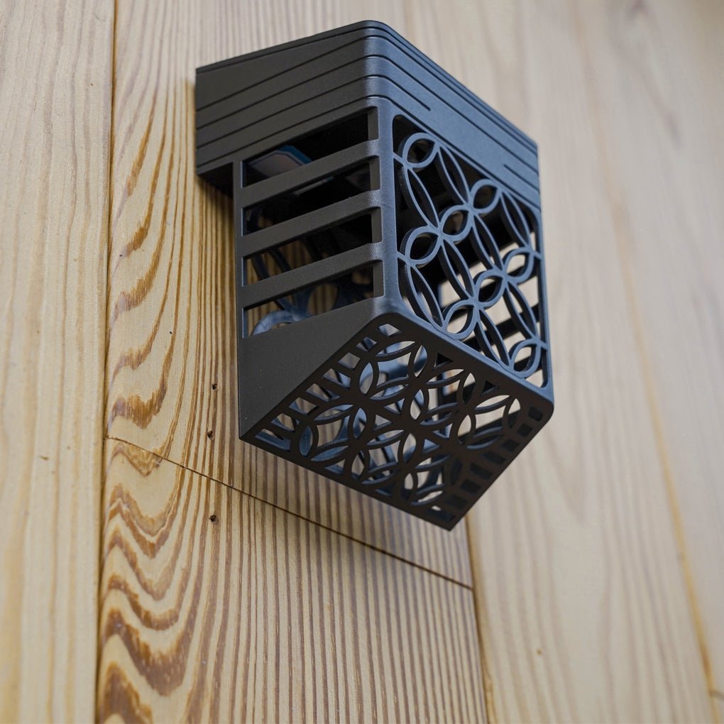 Solar Hollow Outdoor Wall Sconce Fence Light Shadow Pattern LED Dusk to Dawn